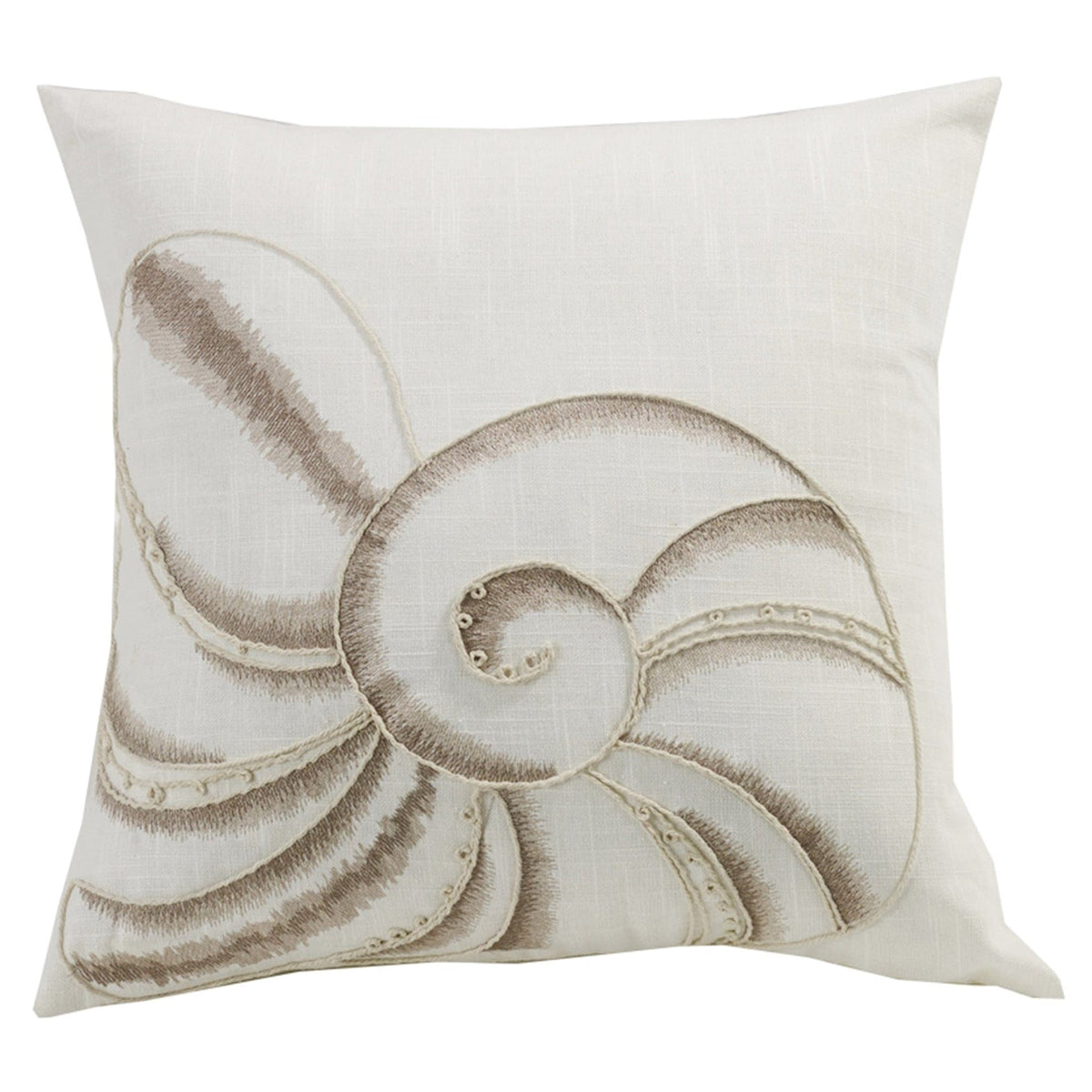 Newport Seashell Embroidery Throw Pillow