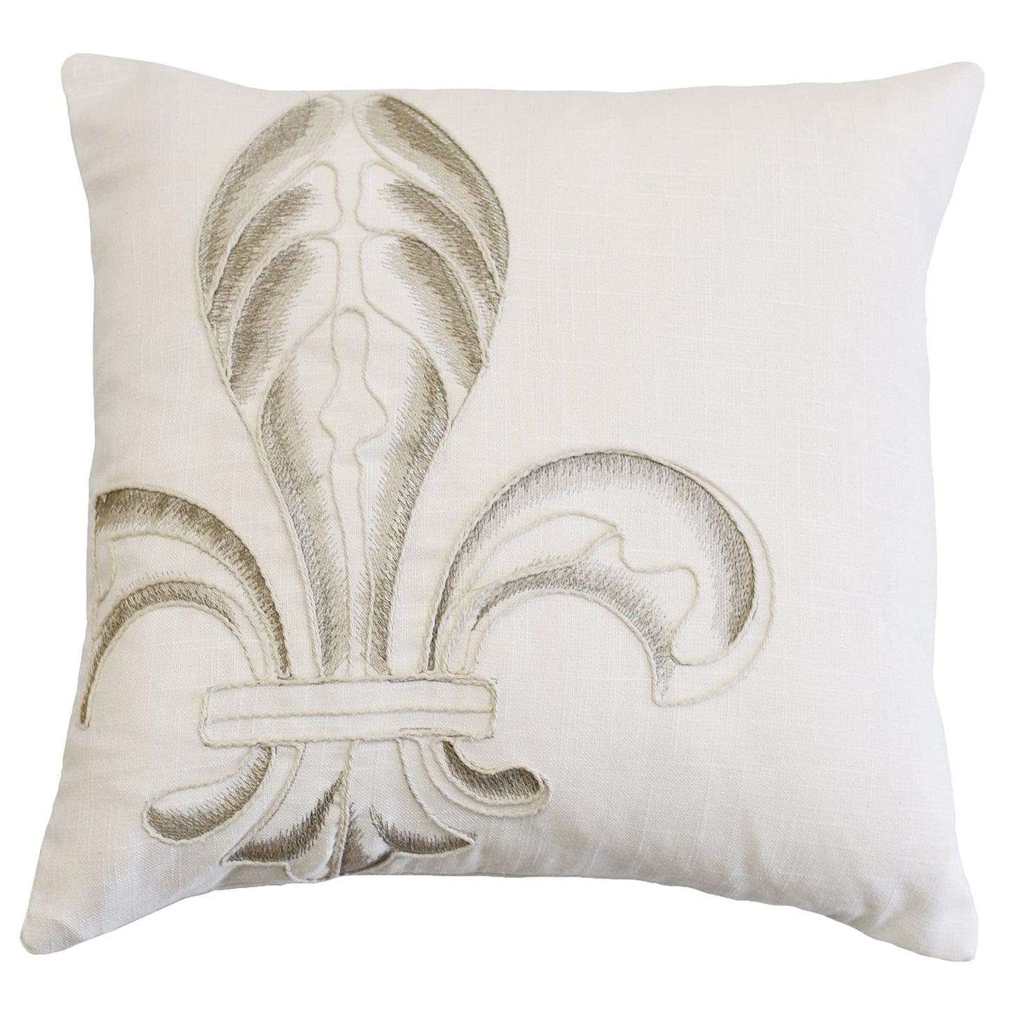 Newport Embroidery Fleur De Lis Throw Pillow