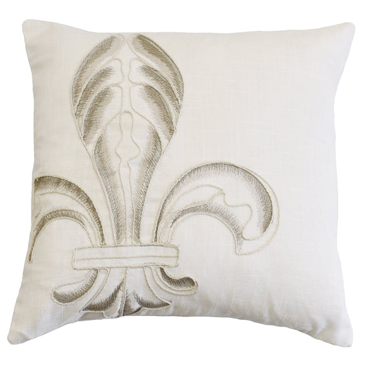 Newport Embroidery Fleur De Lis Throw Pillow