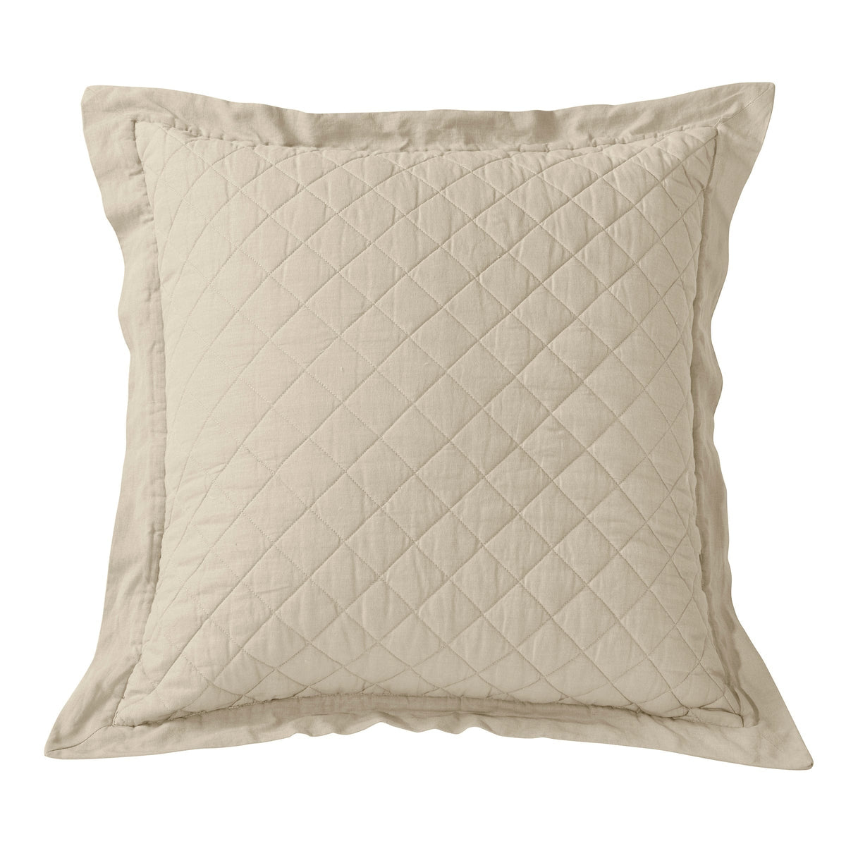 Linen Cotton Diamond Quilted Euro Sham