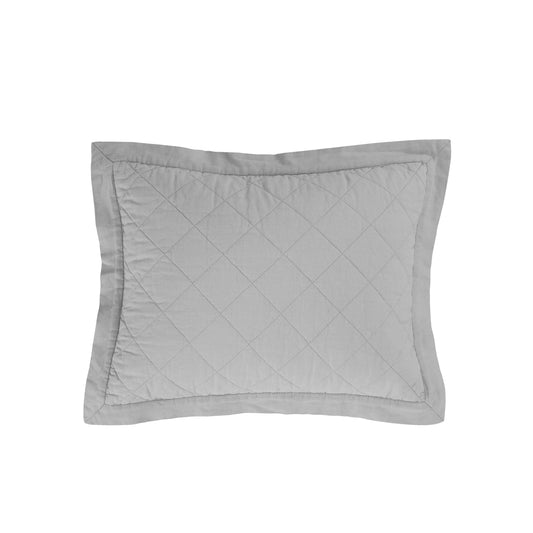 Linen Cotton Diamond Quilted Boudoir Pillow