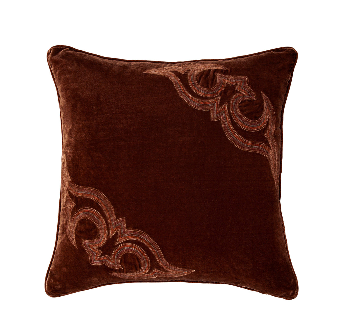Stella Boot Stitch Faux Silk Velvet Pillow