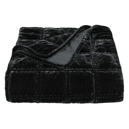 Stella Faux Silk Velvet Double Box Stitch Throw