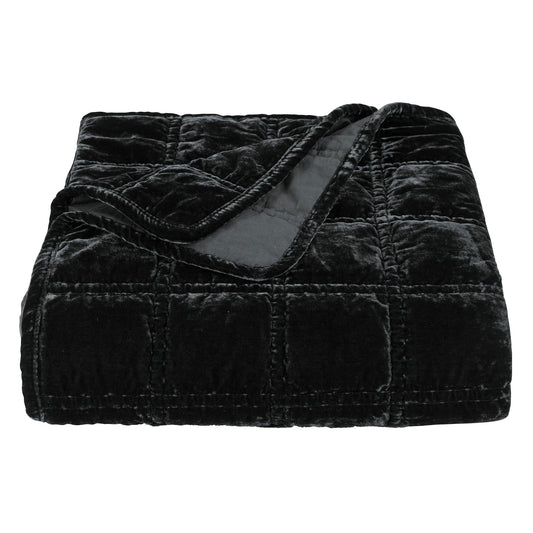 Stella Faux Silk Velvet Double Box Stitch Throw