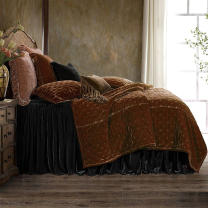 Stella Faux Silk Velvet Bedspread Set, 2 Pc