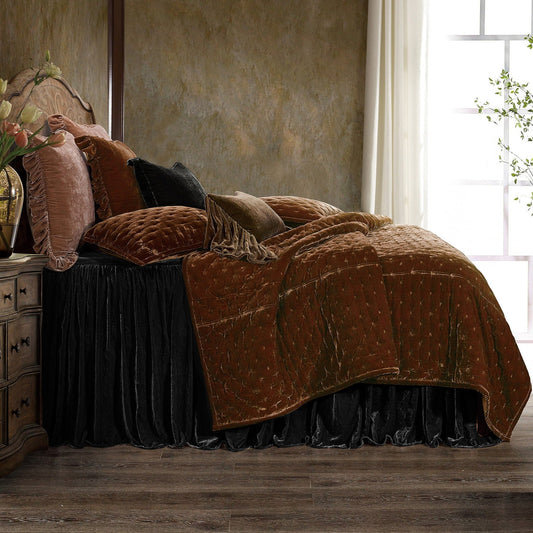 Stella Faux Silk Velvet Bedspread Set, 2 Pc