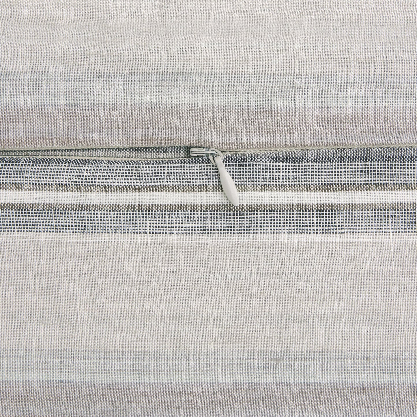 100% French Flax Linen Variegated Stripe Duvet Cover Set, 3 Pc