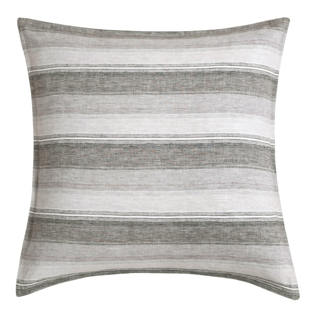 100% French Flax Linen Variegated Stripe Euro Sham