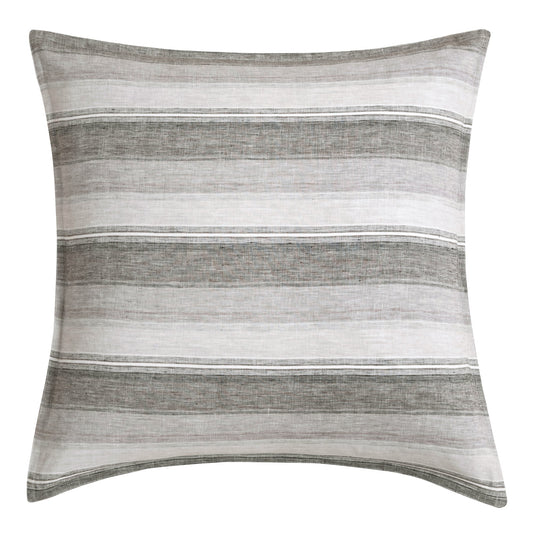 100% French Flax Linen Variegated Stripe Euro Sham