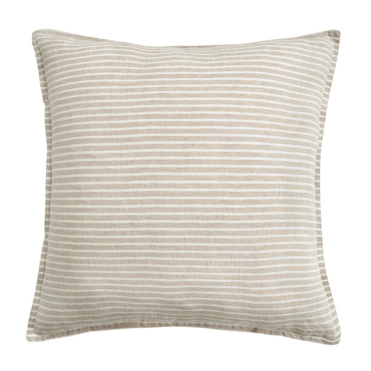 100% French Flax Linen Railroad Stripe Euro Sham