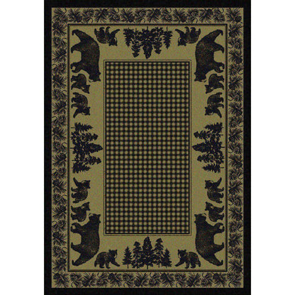 Familia Ursa Rug – Green – cabin lodge area rug