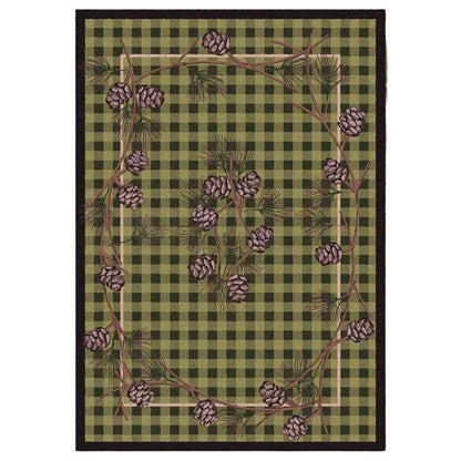 Forest Pines Rug – Green – cabin lodge area rug