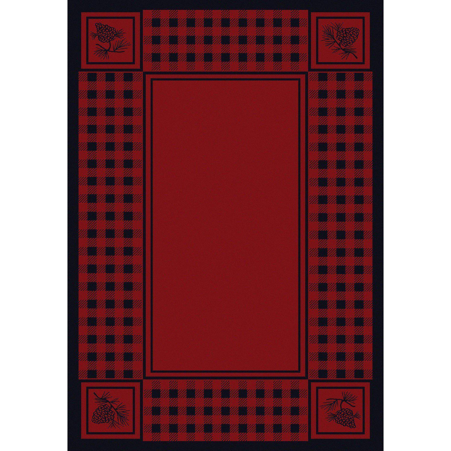 Forest Refuge Rug – Red – cabin lodge area rug