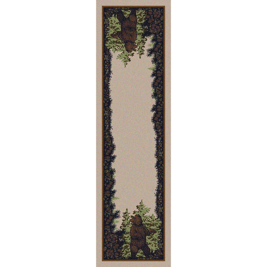 Fraternal Bears - Green-CabinRugs Southwestern Rugs Wildlife Rugs Lodge Rugs Aztec RugsSouthwest Rugs
