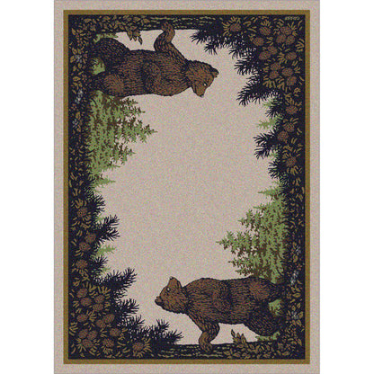 Fraternal Bears Rug – Green – cabin lodge area rug