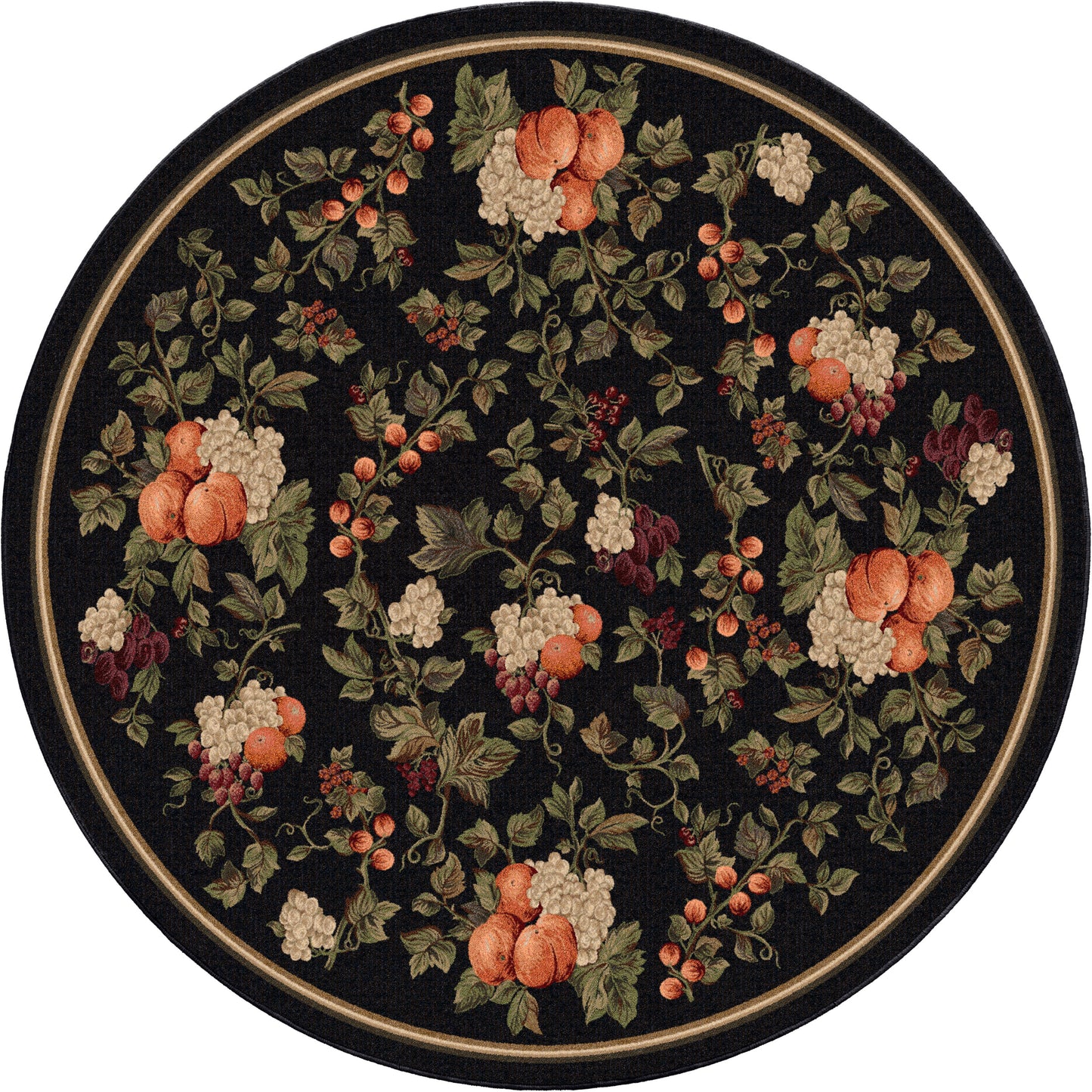 Fruit Reserve Rug – Black – close up