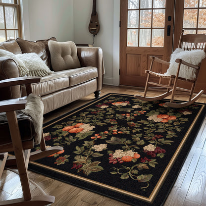 Fruit Reserve Rug – Black – detail view