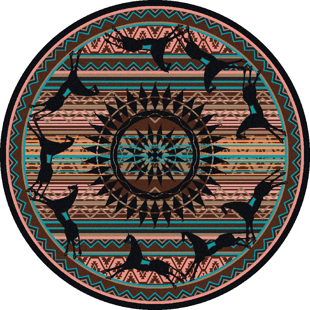 Ghost Rider - Turquoise - Cabin Rugs