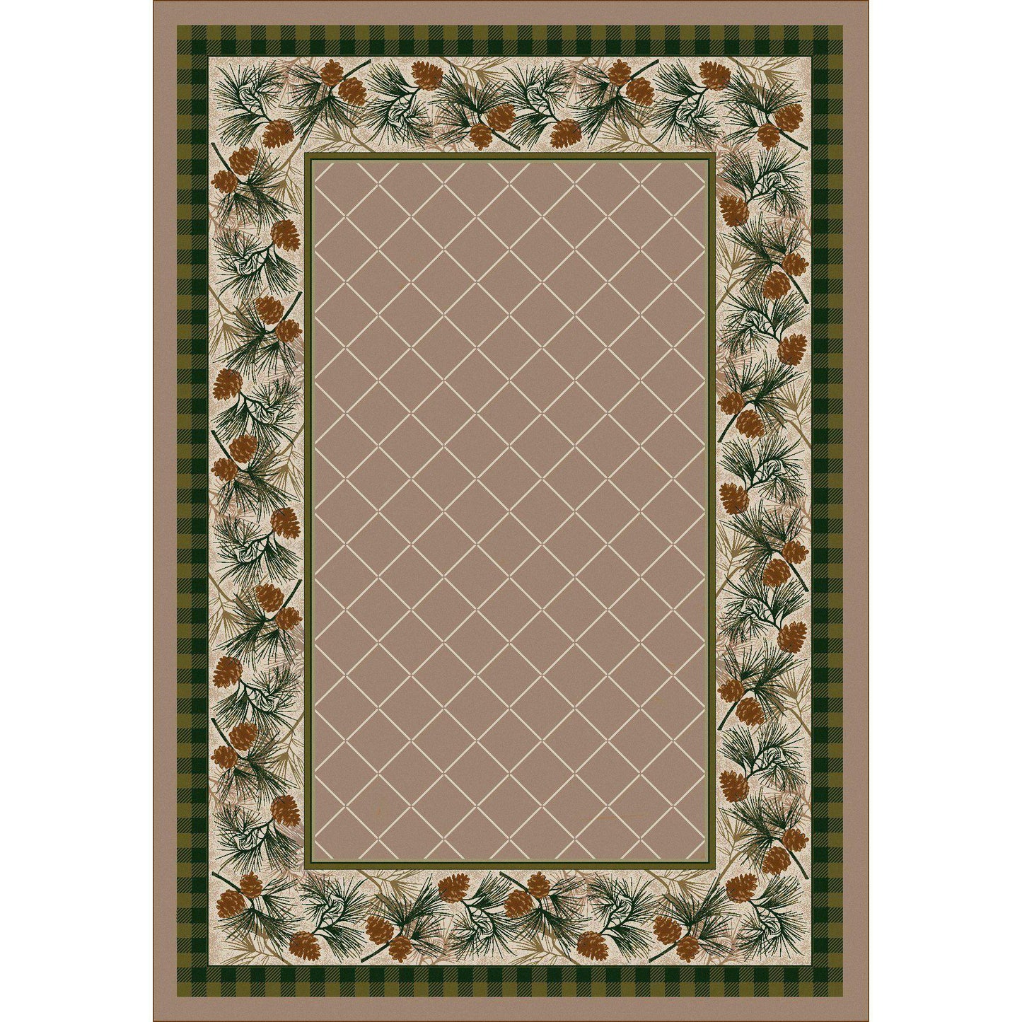 Green Forest - Light Sandstone-CabinRugs Southwestern Rugs Wildlife Rugs Lodge Rugs Aztec RugsSouthwest Rugs
