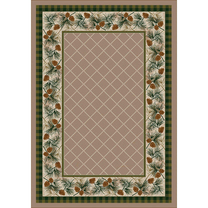 Green Forest Rug – Light Sandstone – cabin lodge area rug