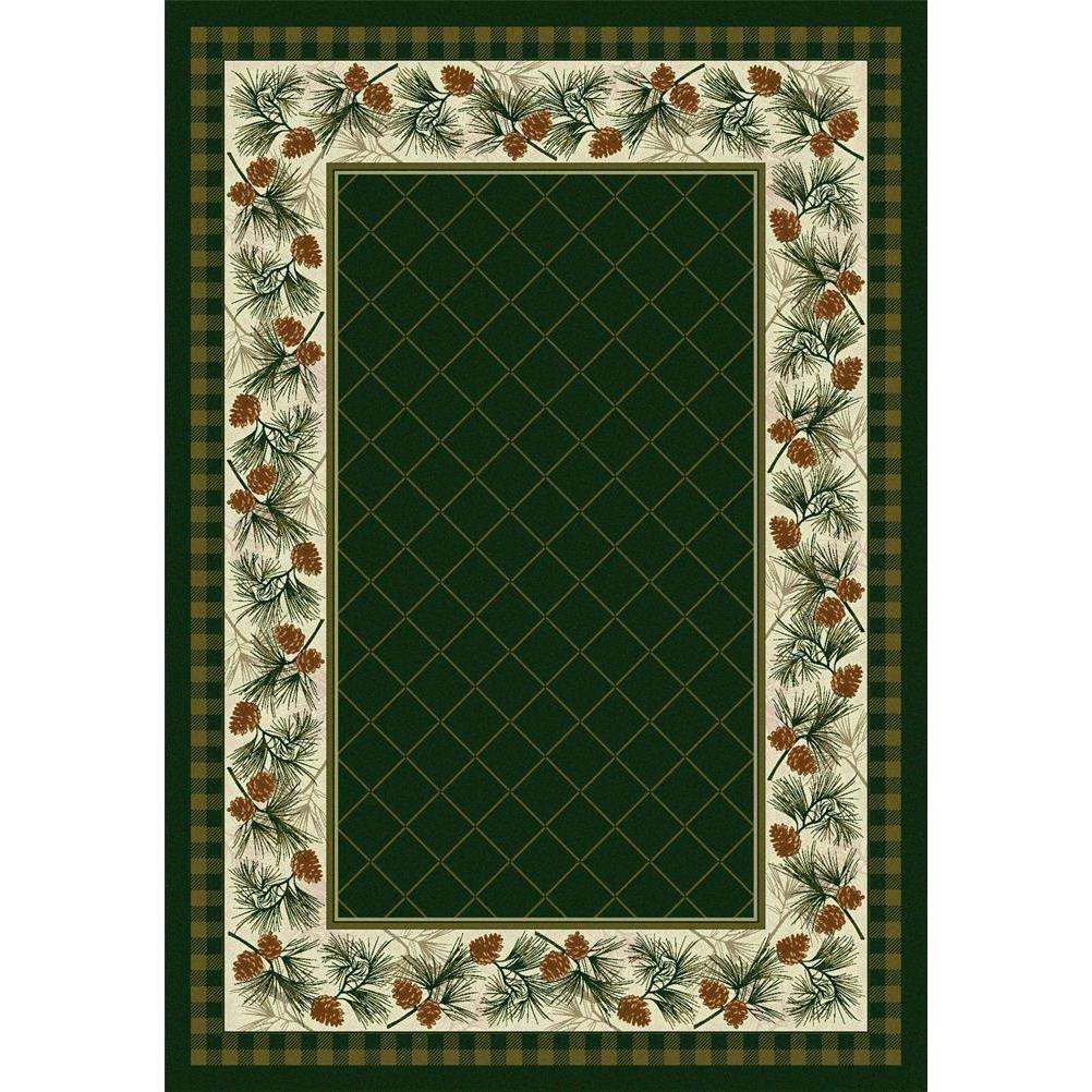 Green Pines - Pine-CabinRugs Southwestern Rugs Wildlife Rugs Lodge Rugs Aztec RugsSouthwest Rugs