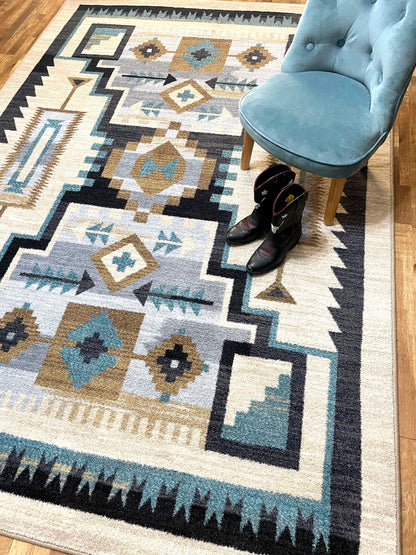 Head Winds Rug – Turquoise – detail view