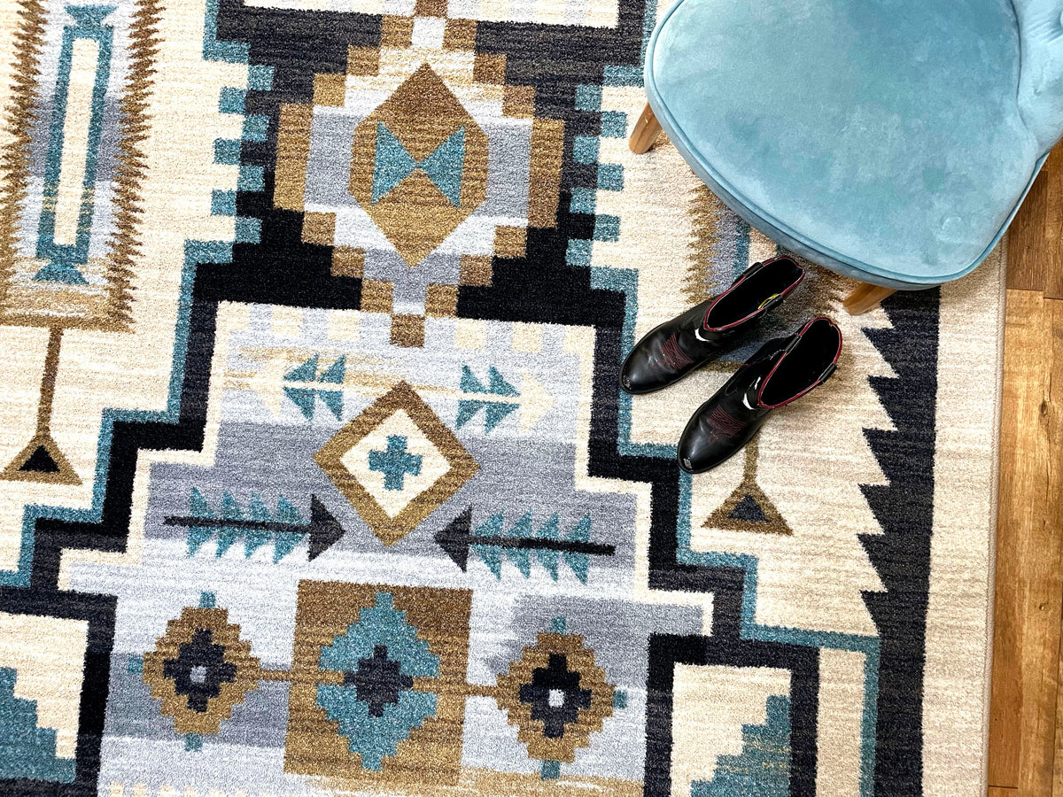Head Winds Rug – Turquoise – room setting