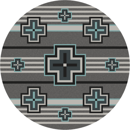 Hunter Rug – Flint Turquoise – room setting