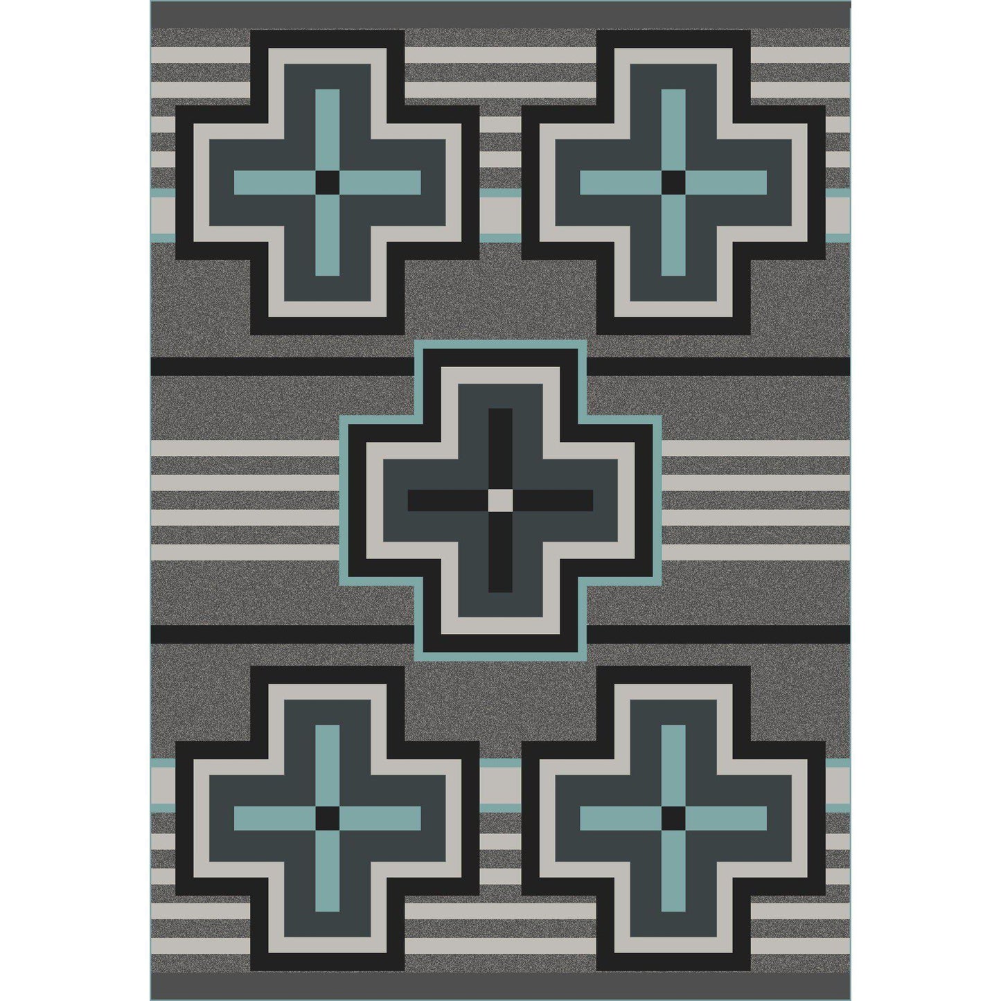 Hunter Rug – Flint Turquoise – cabin lodge area rug