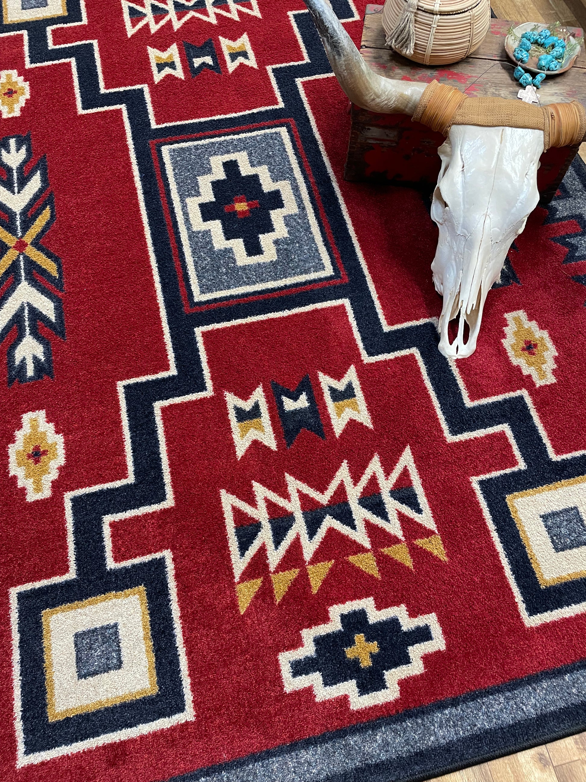 Old Crow Rug – Red – room setting
