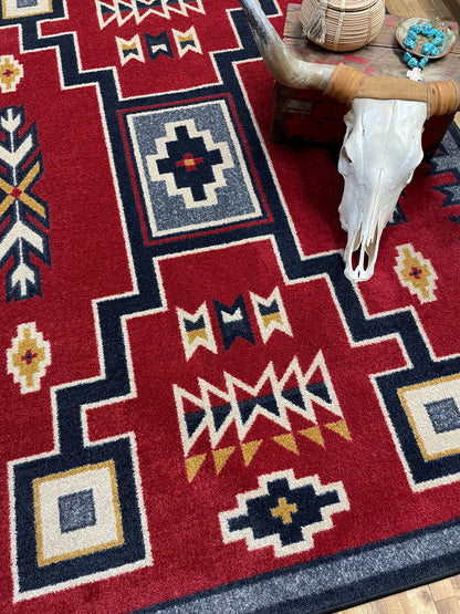 Old Crow Rug – Red – room setting
