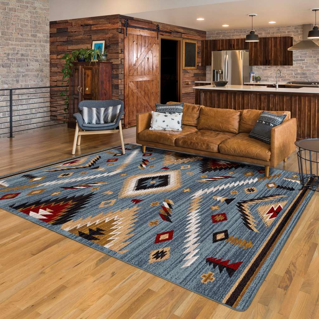 Interlaced Horizon Rug – Gray Stone – lifestyle