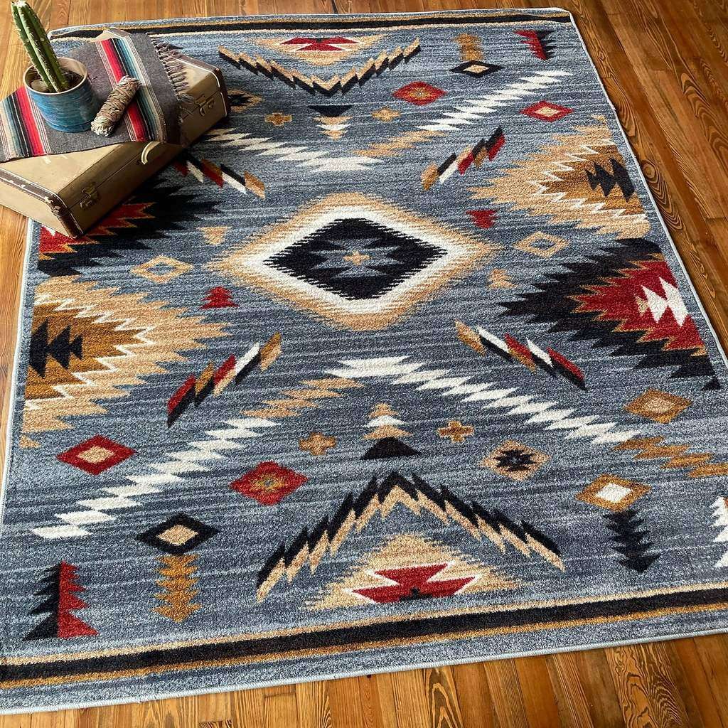 Interlaced Horizon Rug – Gray Stone – room setting