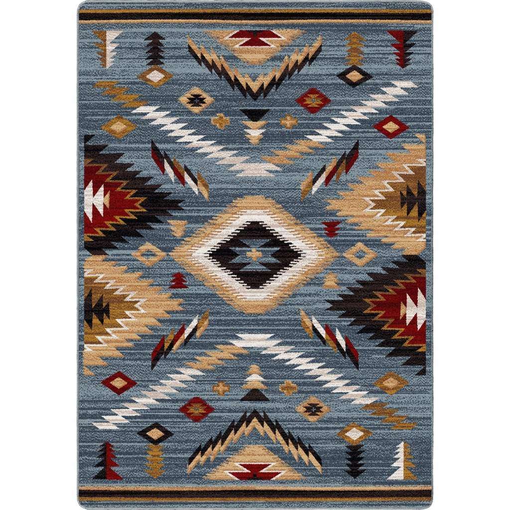 Interlaced Horizon Rug – Gray Stone – cabin lodge area rug