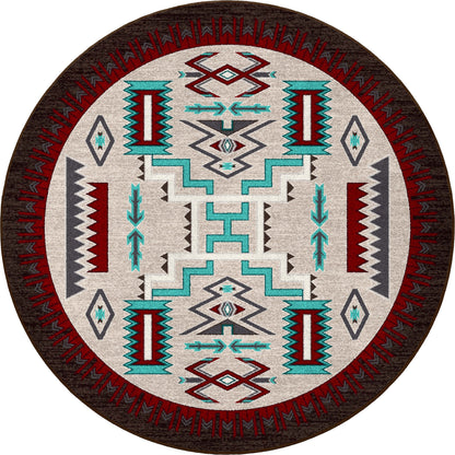 Prairie Wind Rug – Turquoise – close up
