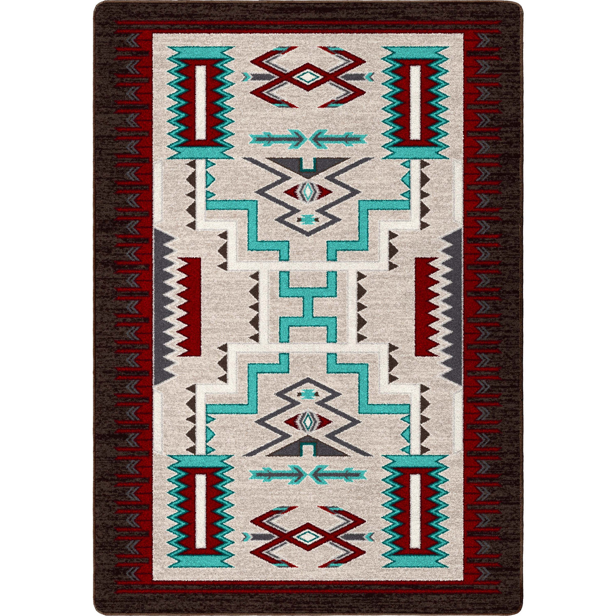 Prairie Wind Rug – Turquoise – cabin lodge area rug