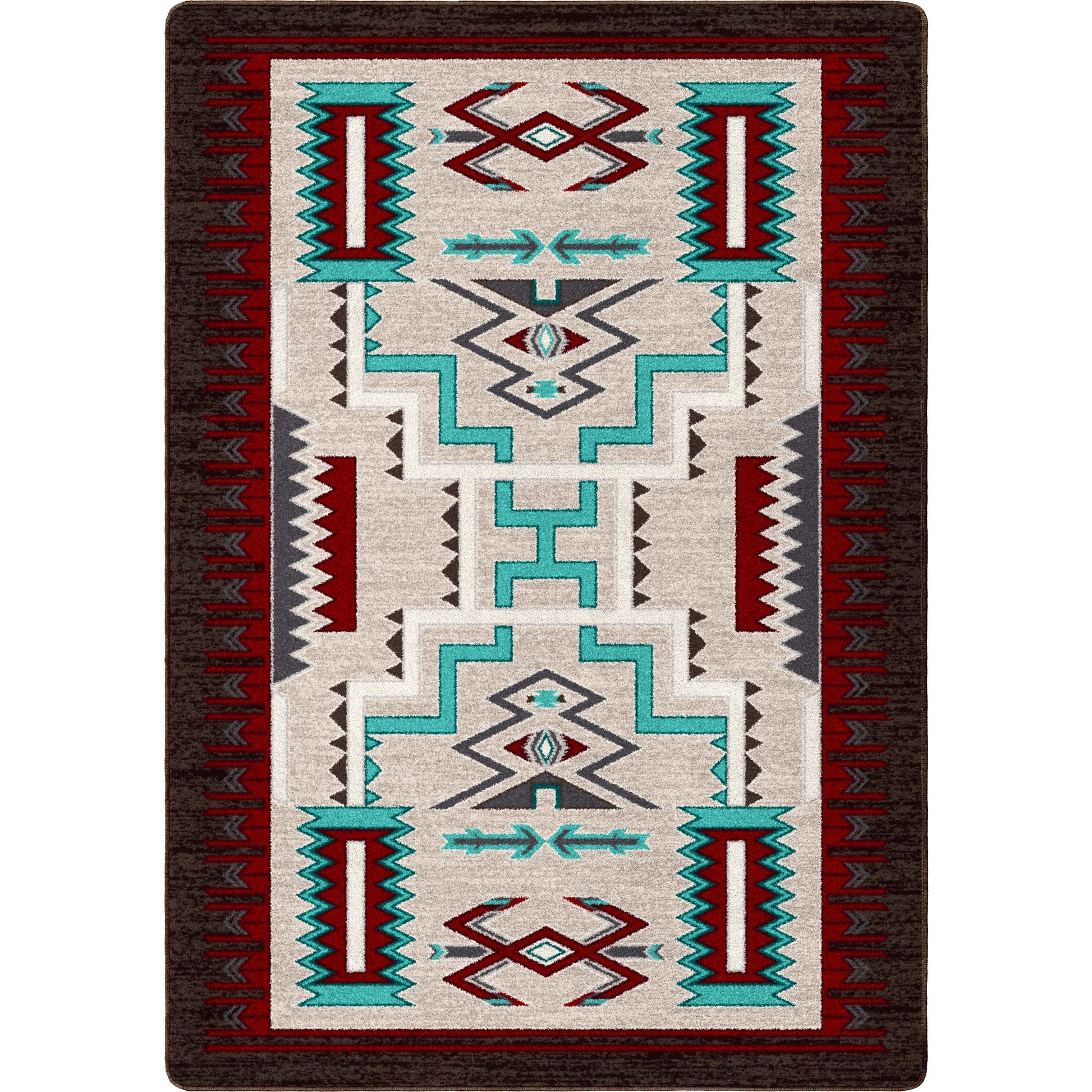 Prairie Wind Rug – Turquoise – cabin lodge area rug