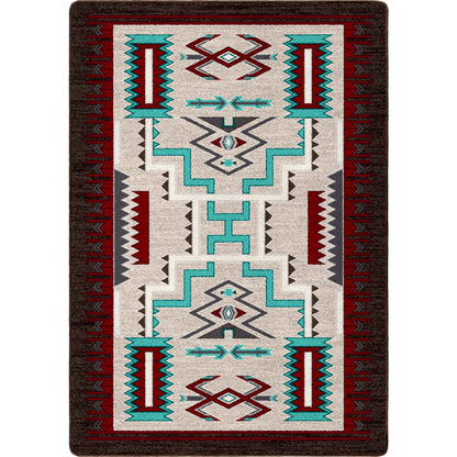 Prairie Wind Rug – Turquoise – cabin lodge area rug