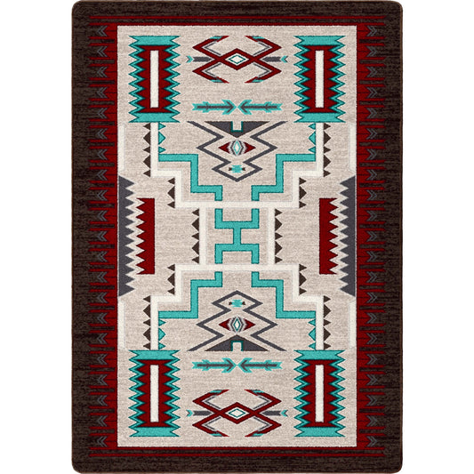 Prairie Wind Rug – Turquoise – cabin lodge area rug