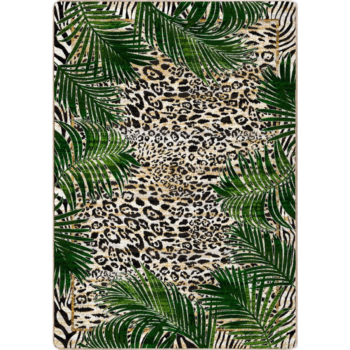 Jungle Border Rug – Natural – cabin lodge area rug