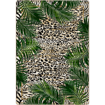 Jungle Border Rug – Natural – cabin lodge area rug