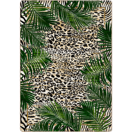Jungle Border Rug – Natural – cabin lodge area rug