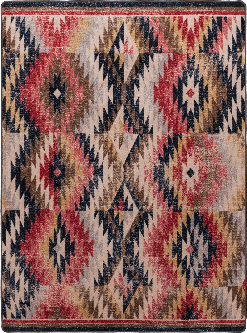Just Praying Rug – Distressed Red – cabin lodge area rug