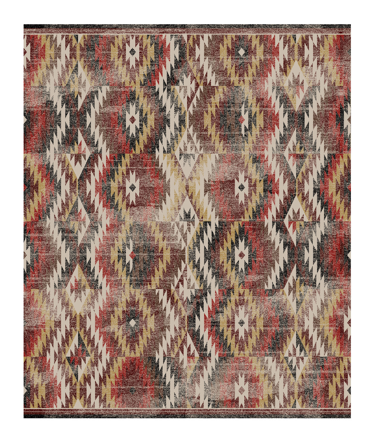 Just Praying Rug – Distressed Red – detail view