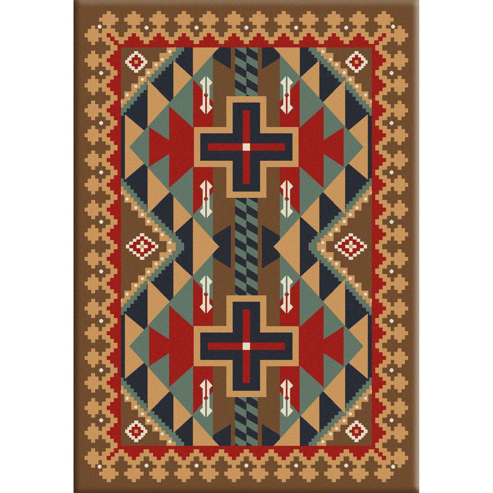 Keep It In The Tribe-CabinRugs Southwestern Rugs Wildlife Rugs Lodge Rugs Aztec RugsSouthwest Rugs