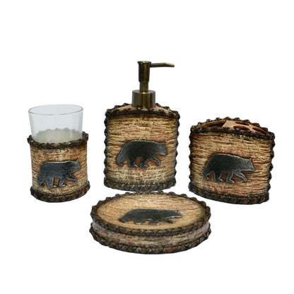 Lodge Bear Countertop Bathroom Set, 4 Pc