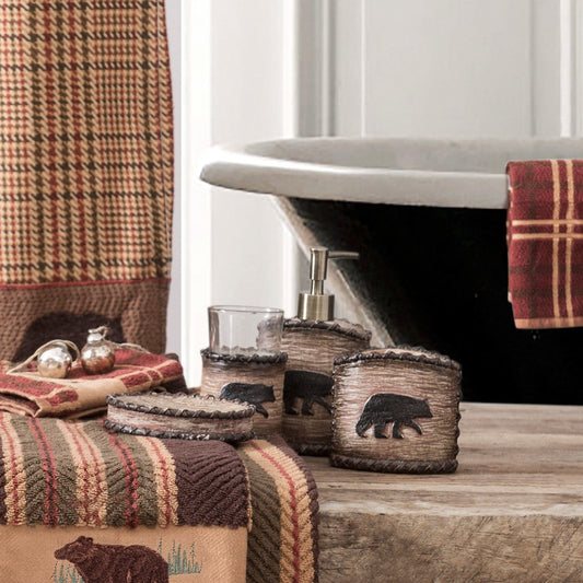 Lodge Bear Countertop Bathroom Set, 4 Pc