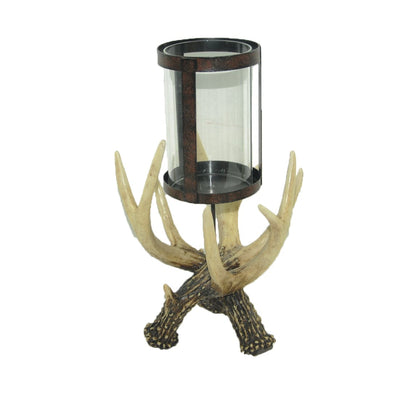 Antler Hurricane Candle Holder