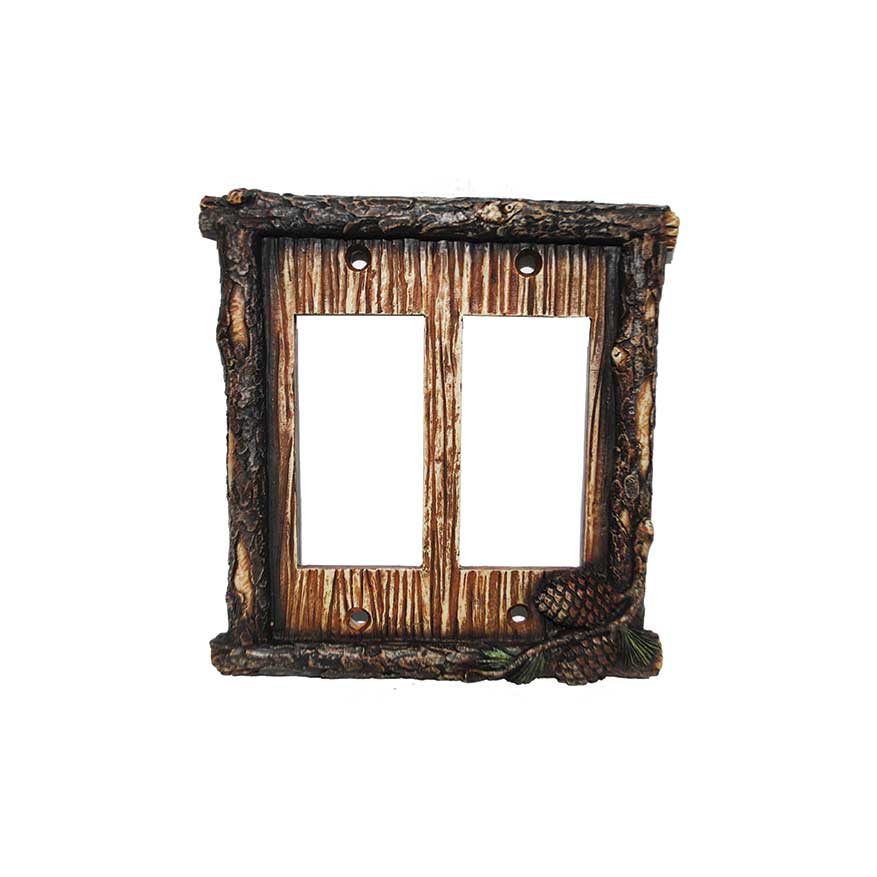 Pine Cone Double Rocker Wall Switch Plate