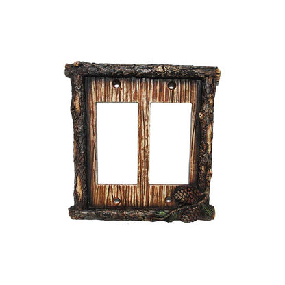 Pine Cone Double Rocker Wall Switch Plate